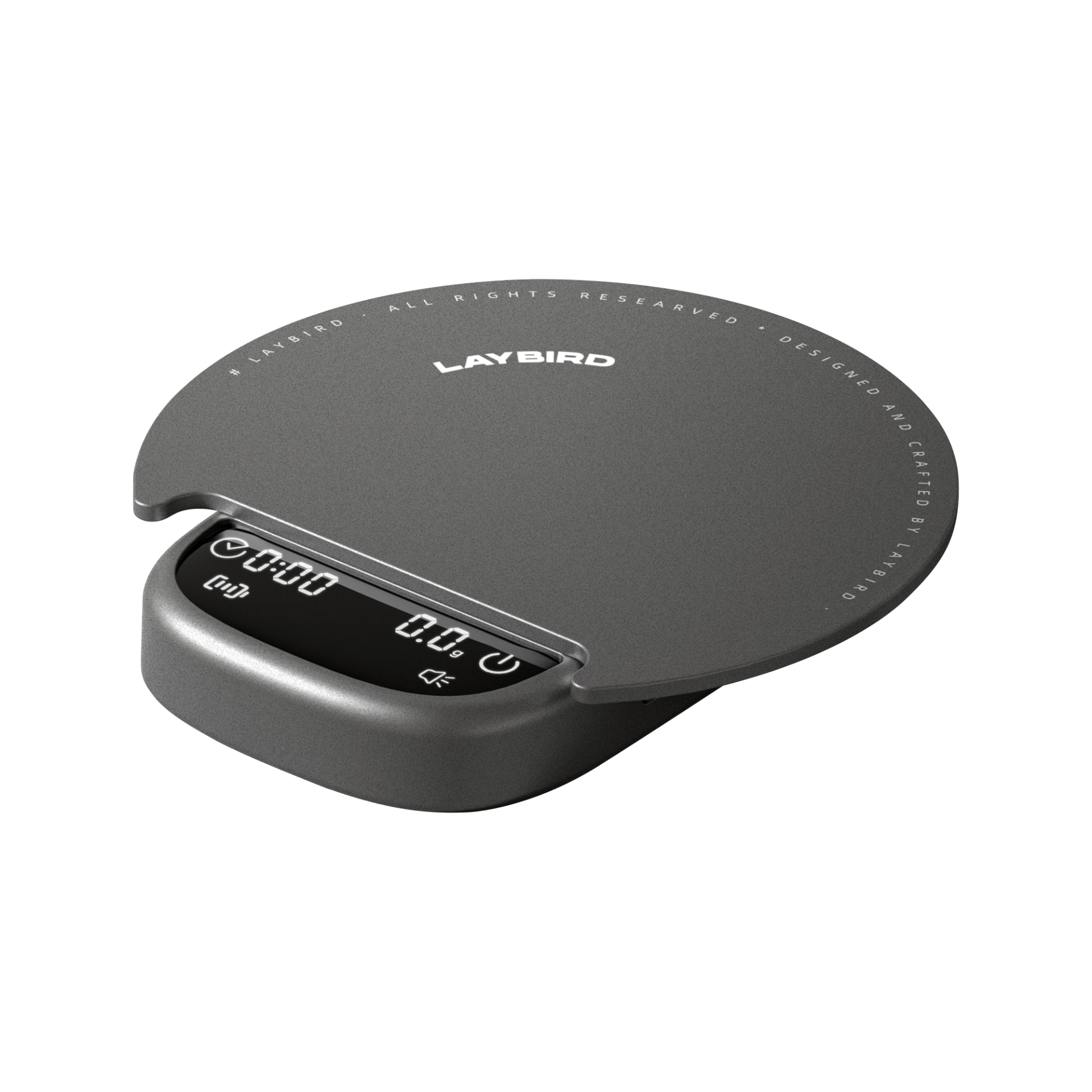 MagAttach coffee scale with extension platform attached angled view