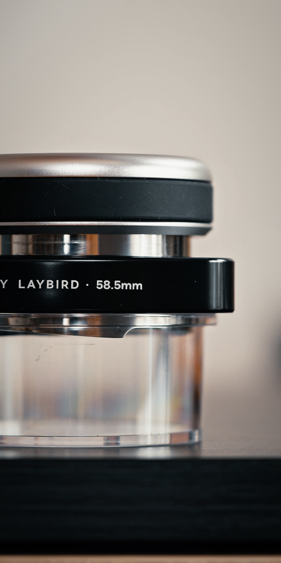 TriSpin stacked with dosing cup — profile view