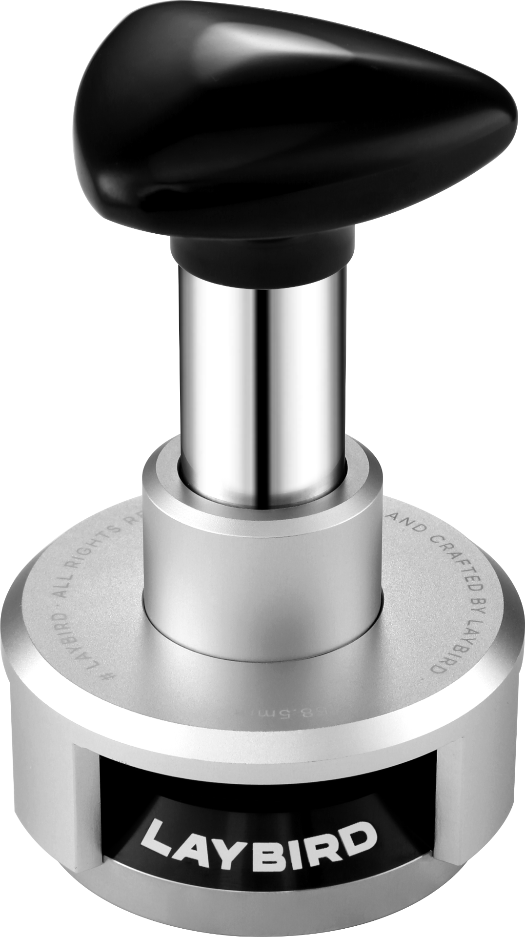 Laybird TriPress tamper — angled side view